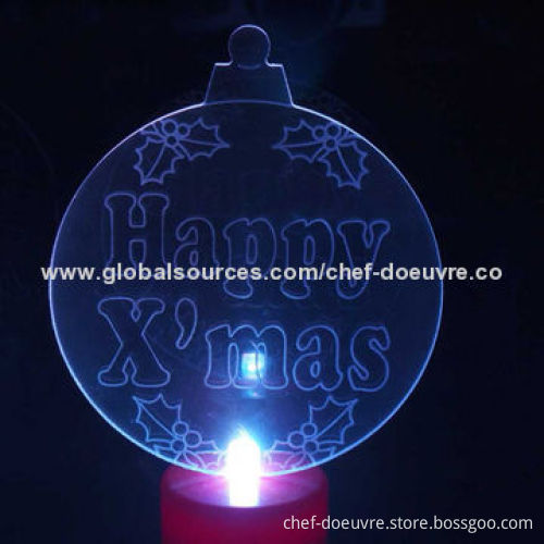 Christmas Decoration Happy X'mas Ball Tealight with Color-changing LED